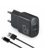 ��������� �������� ������� Brevia ePower 12W 2xUSB-A + ������ USB-A to USB-C 1� ������